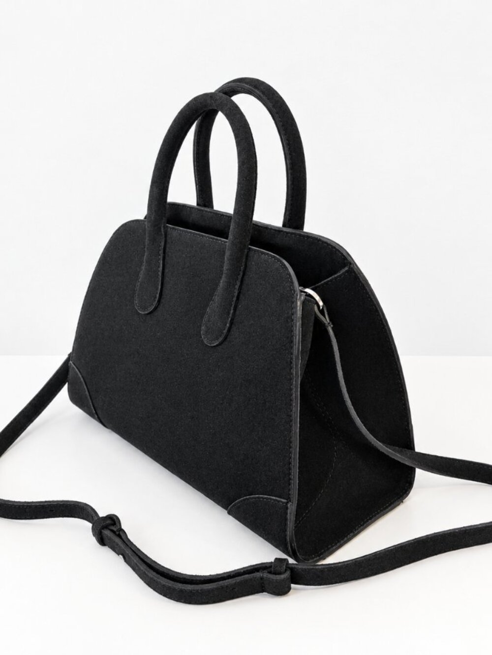 [NWT]COS Mini Studio Bowling Bag Black Suede Crossbody Handbag